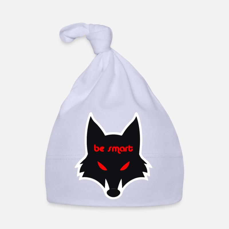 Graphique de loup noir avec un message Bonnet bio Bébé