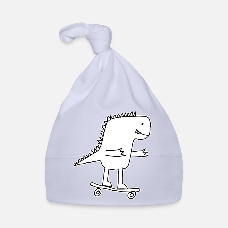 Dino Skateboard Cartoon, Coole Saurier Nerd Kinder Baby Bio-Mütze
