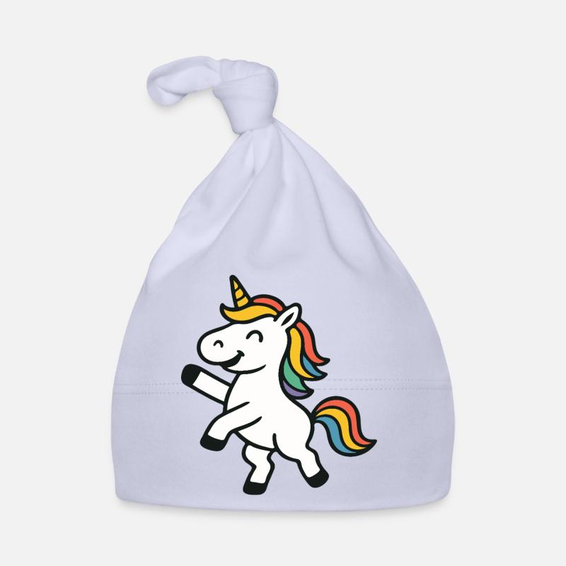 Fröhliches Springen, Einhorn mit bunten Mähnenkunst Baby Bio-Mütze