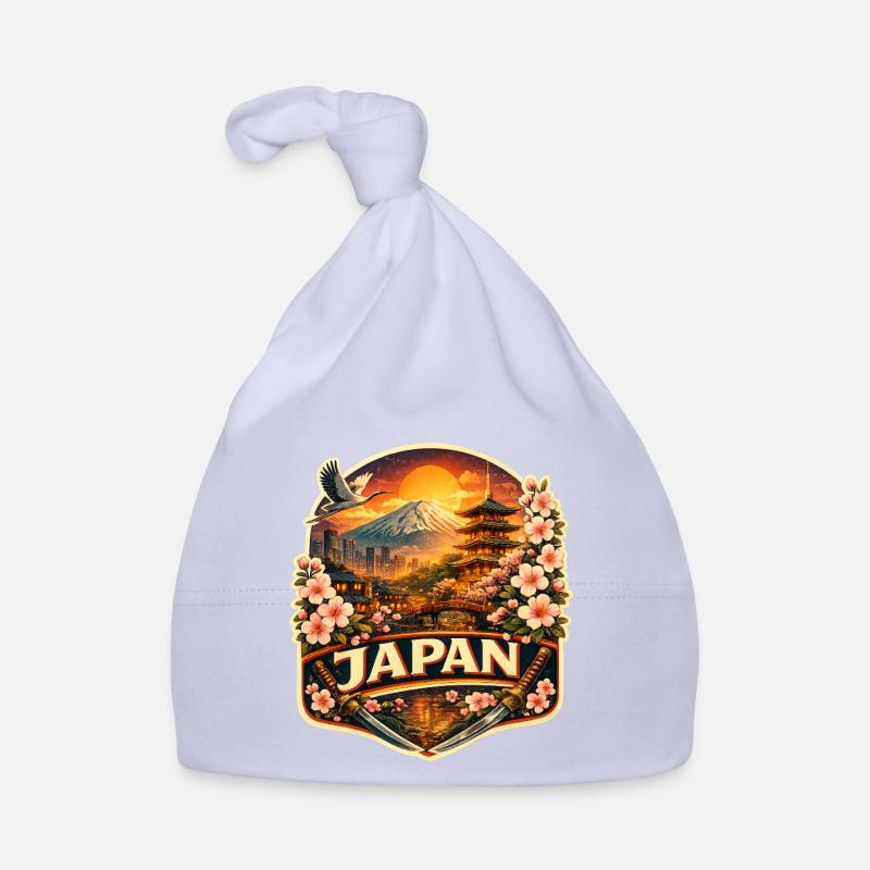 Japan Sunset Lantern Abzeichen Baby Bio-Mütze