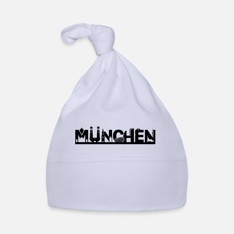 München Skyline mit Sehenswürdigkeiten Baby Bio-Mütze