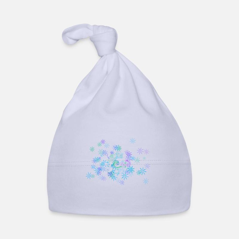 Fleurs bleues et violettes Bonnet bio Bébé