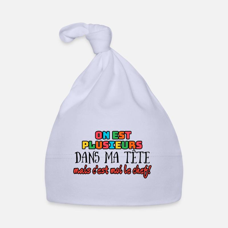 On est plusieurs dans ma tête mais c'est moi le... - Bonnet bio Bébé - ciel