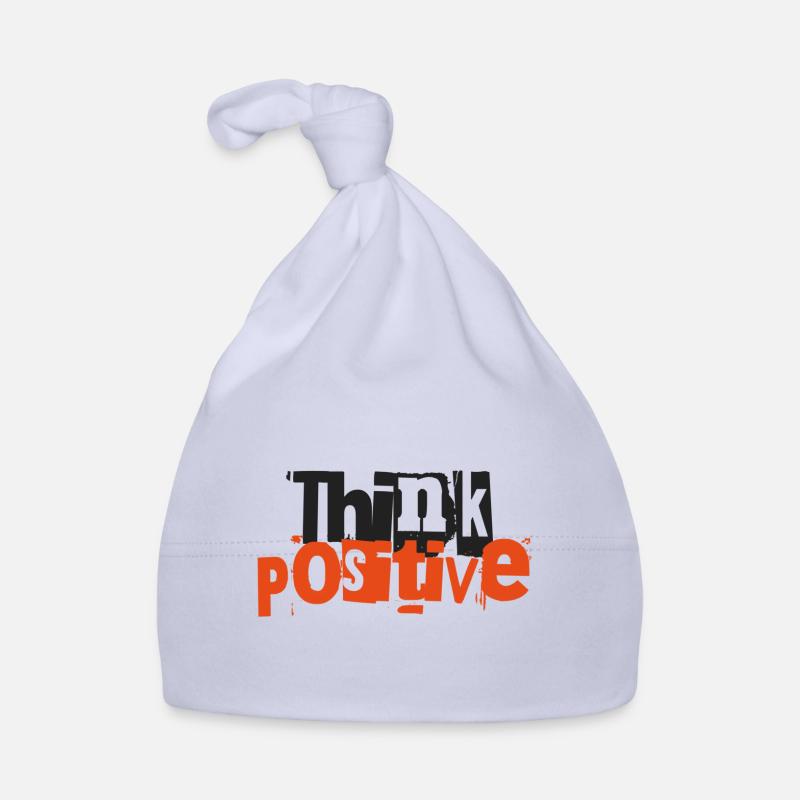 Think positive (pense positif) - Bonnet bio Bébé - ciel