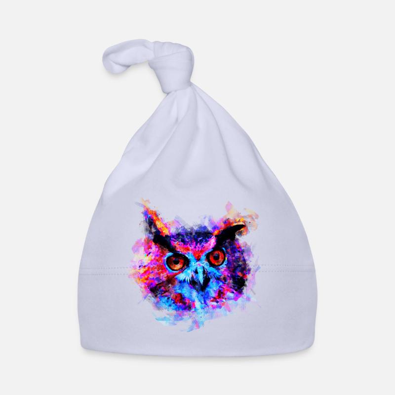gxp hibou violet bleu parfait - Bonnet bio Bébé - ciel