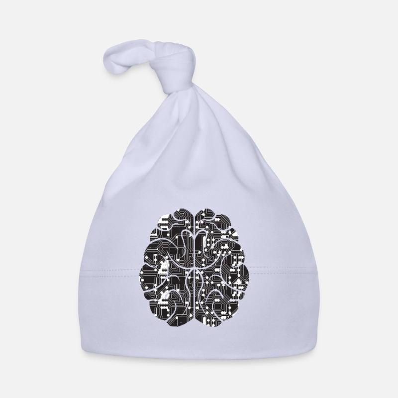 Conception de logo de cerveau ordinateur PC Bonnet bio Bébé