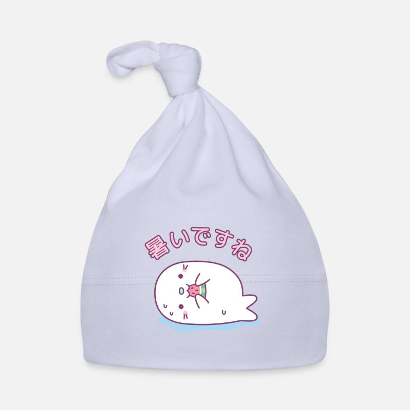 Mignon phoque blanc mangeant de la pastèque, c’est chaud Bonnet bio Bébé