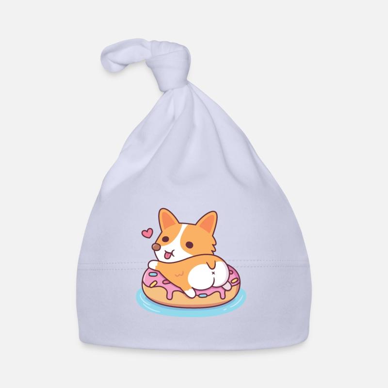 Mignon Corgi montrant des fesses sur donut Pool Float Bonnet bio Bébé