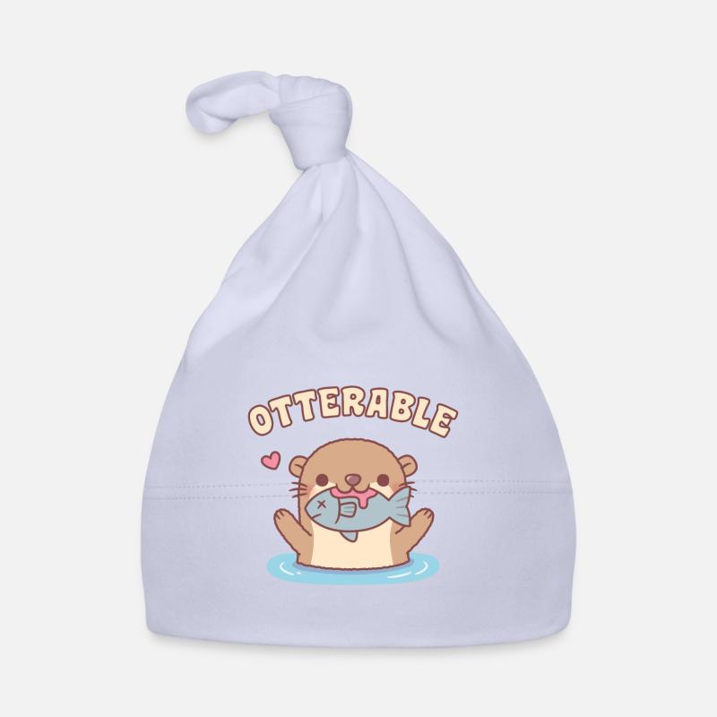 Süßer Otter mit Fisch Otterable Funny Baby Bio-Mütze
