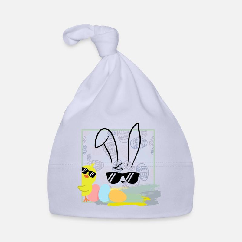 cool easter bunny with sunglasses easter easter eggs Organic Baby Cap