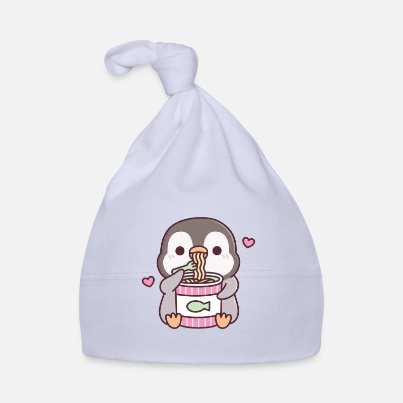 Cute Penguin Loves Instant Noodles Organic Baby Cap