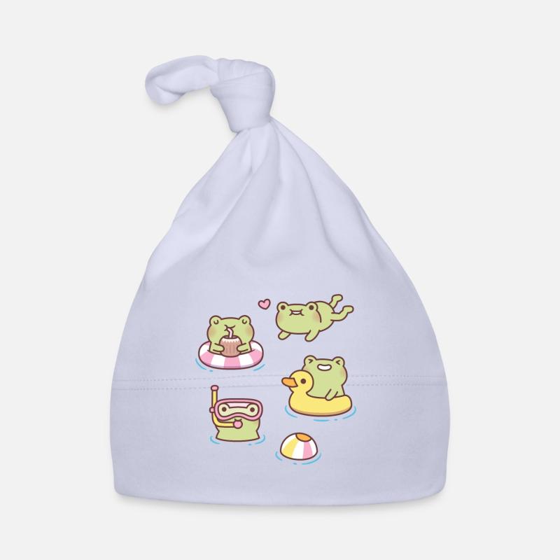 Cute Frogs Enjoying Summer Organic Baby Cap