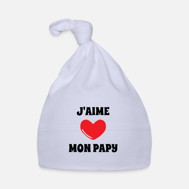 j'aime mon papy cadeau enfant noel love - Bonnet bio Bébé - ciel