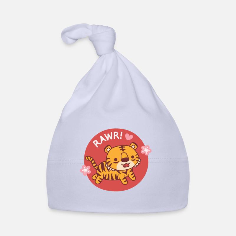 Mignon petit tigre devient rawr avec des fleurs sakura Bonnet bio Bébé