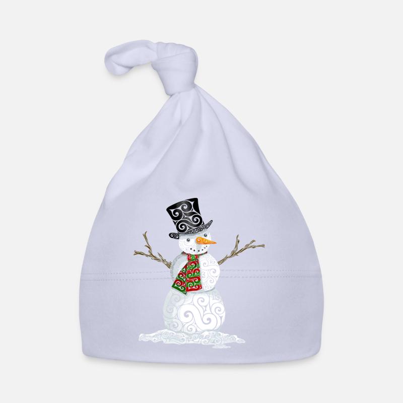 Glücklicher wirbelnder Schneemann Baby Bio-Mütze