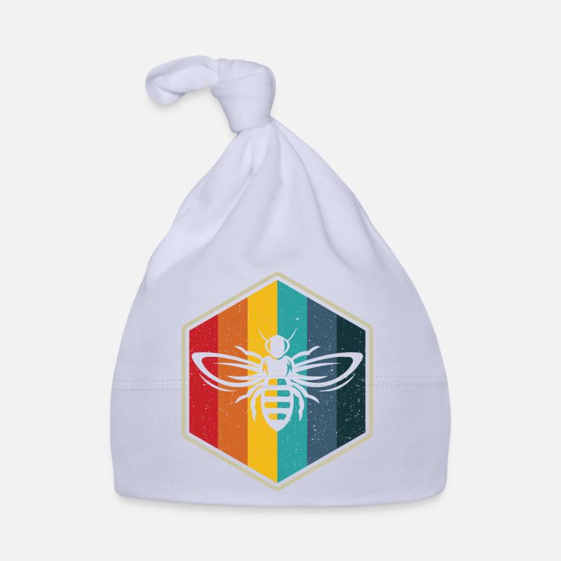 Bee retro hexagon beekeeping beekeeper Organic Baby Cap