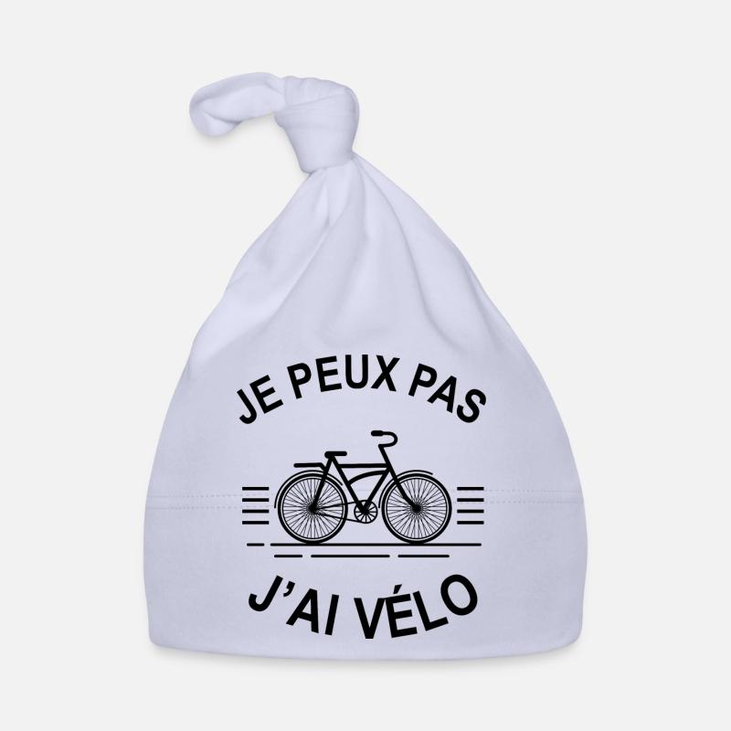 je peux pas j'ai vélo - Bonnet bio Bébé - ciel