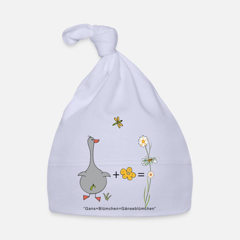 Gans und Blümchen gleich Gänseblümchen - Baby Bio-Mütze - Sky
