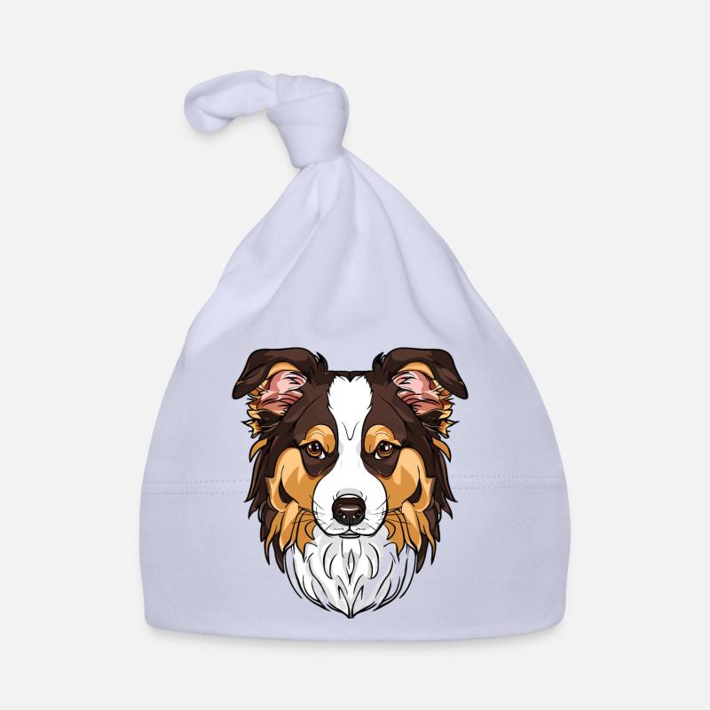 J’aime mon Border Collie - Bonnet bio Bébé - ciel