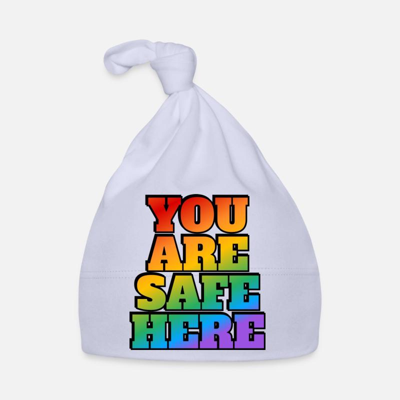 Espace sûr LGBT Vous êtes en sécurité ici - Bonnet bio Bébé - ciel