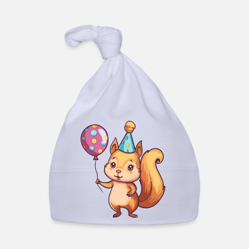 Squirrel Birthday Comic Organic Baby Cap