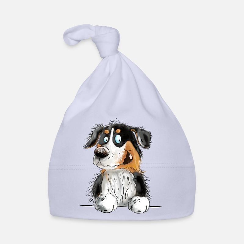 Funny Australian Shepherd Black Tri Organic Baby Cap