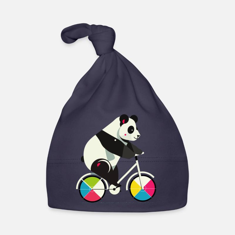 Panda à vélo – Illustration drôle et créative Bonnet bio Bébé