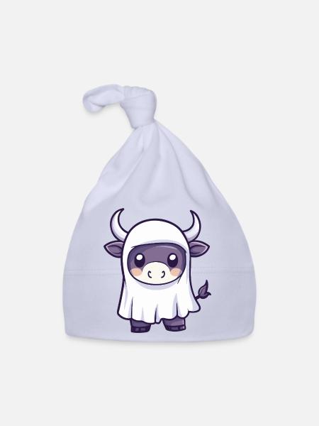 Bull Halloween fantôme - Bonnet bio Bébé - ciel - Devant