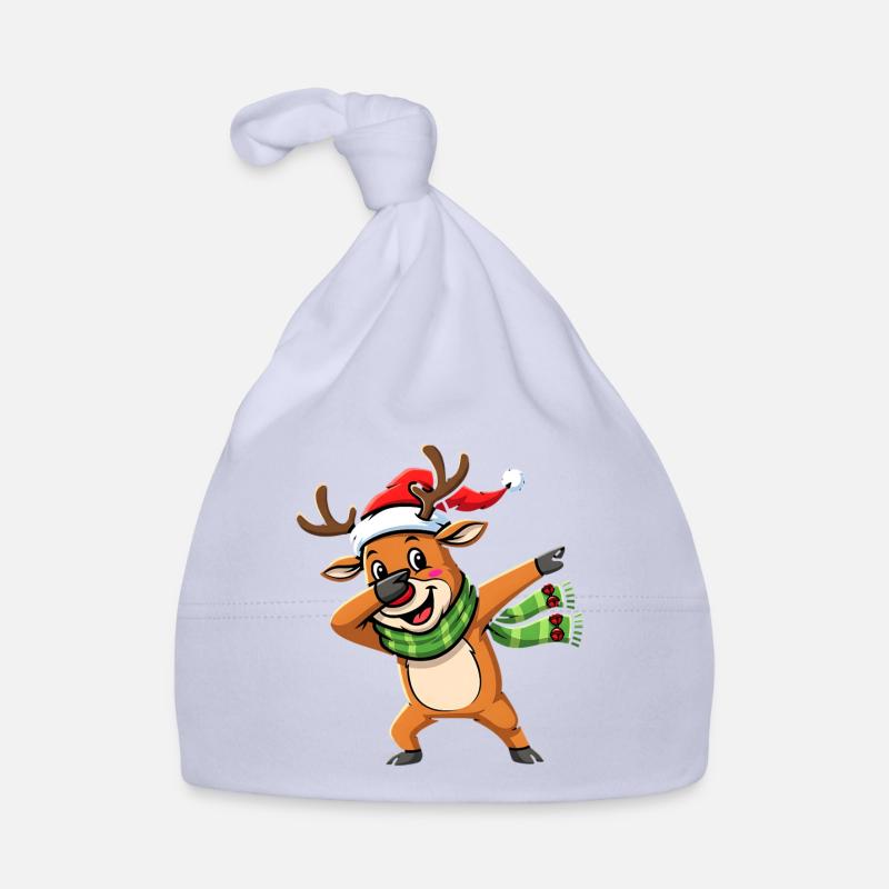 Dessin animé de dab de noël avec le renne en pose Dab Bonnet bio Bébé