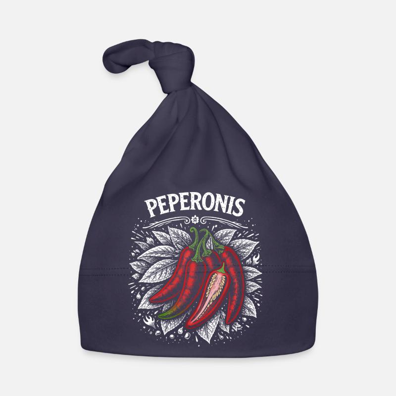 Pepperoni Burning Leaf Design Organic Baby Cap