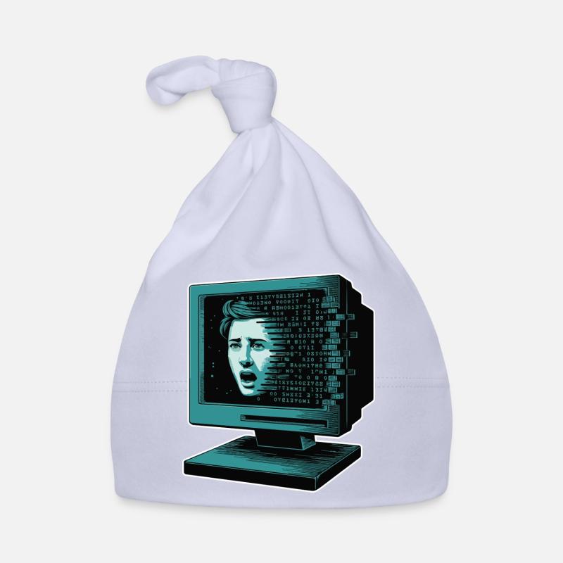 Retro Computer Terror Retroglitch AI Organic Baby Cap