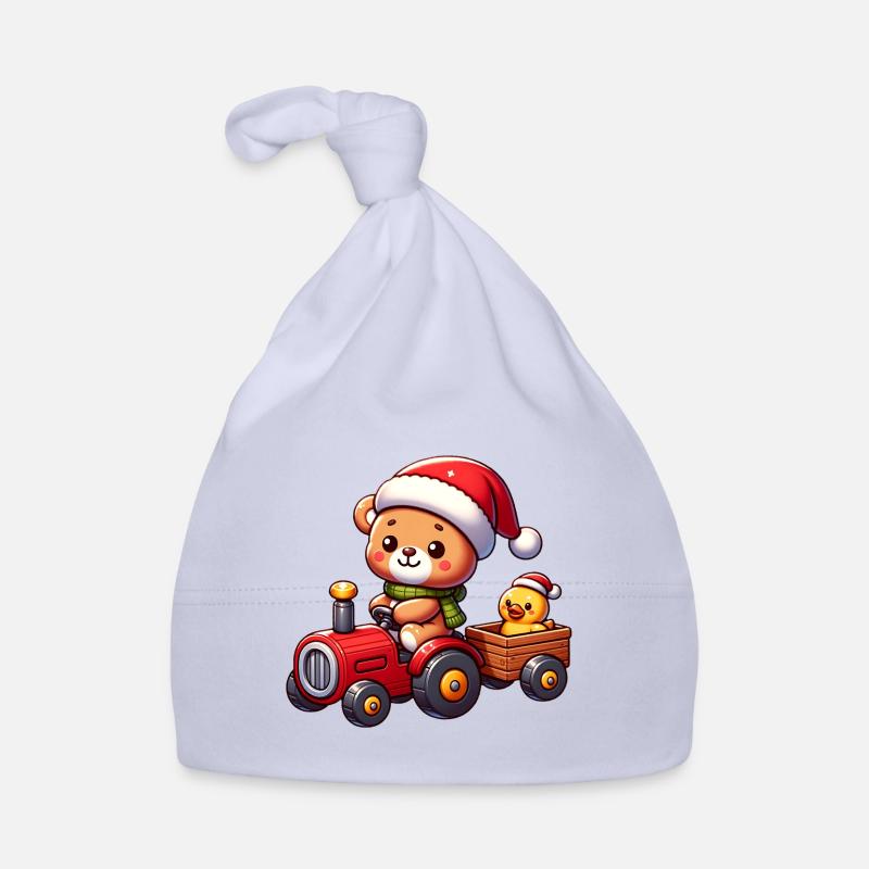 Teddy comme le Père Noël et petit canard mignon Bonnet bio Bébé