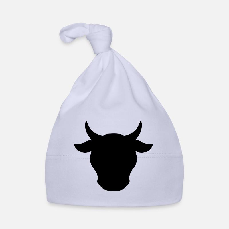 Kuh Kuhkopf Bulle Stier Bauer - Baby Bio-Mütze - Sky
