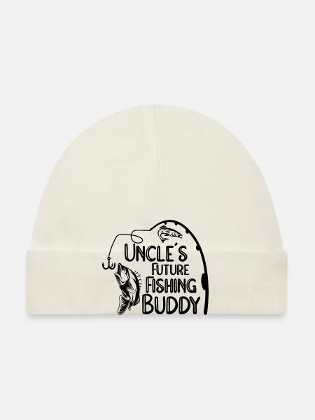 Uncle's little fishing partner fishing baby anglers - Organic Baby Cap - sky - Front