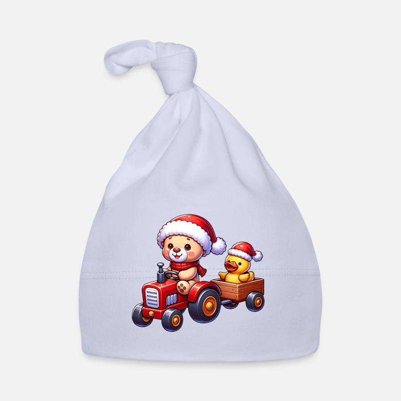 Teddy comme le Père Noël et petit canard mignon Bonnet bio Bébé