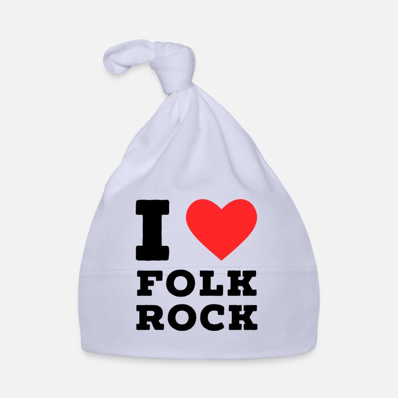 J’adore le folk rock - Bonnet bio Bébé - ciel