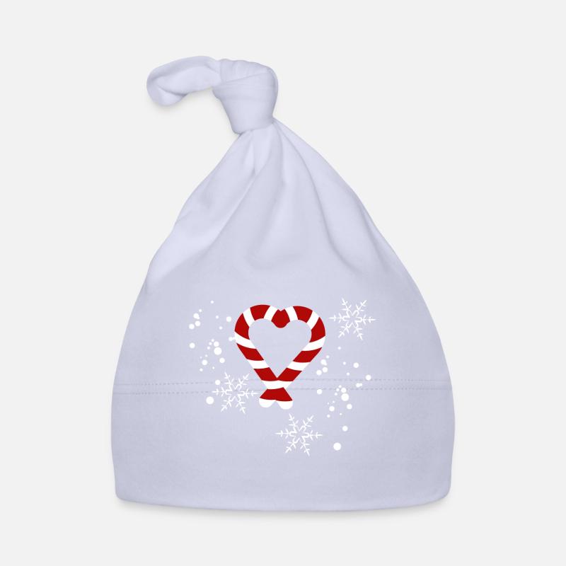 Heart from candy canes Christmas gift Organic Baby Cap