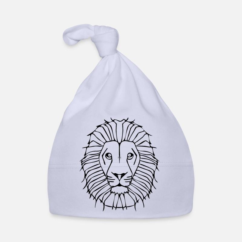 Le lion lion - Bonnet bio Bébé - ciel