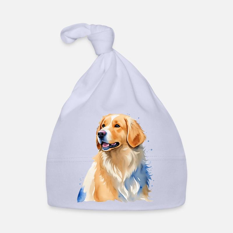 Golden retriever - Bonnet bio Bébé - ciel