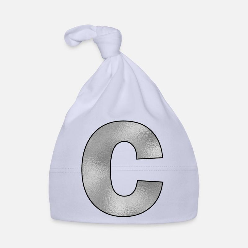 Buchstabe C Silber Baby Bio-Mütze