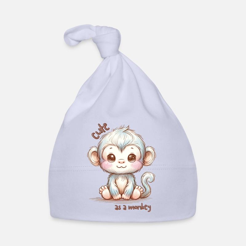 Cute as a Monkey - Niedlicher Affe, süßes Äffchen Baby Bio-Mütze
