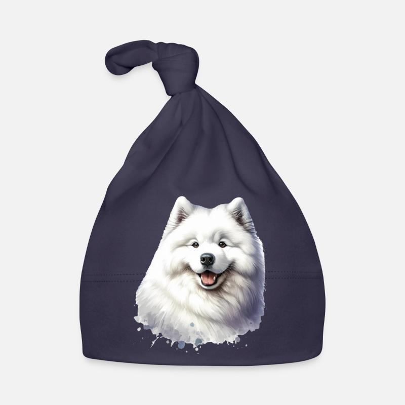 Chien Samoyède Cadeaux Mignon Samoyède Chien Graphique Bonnet bio Bébé