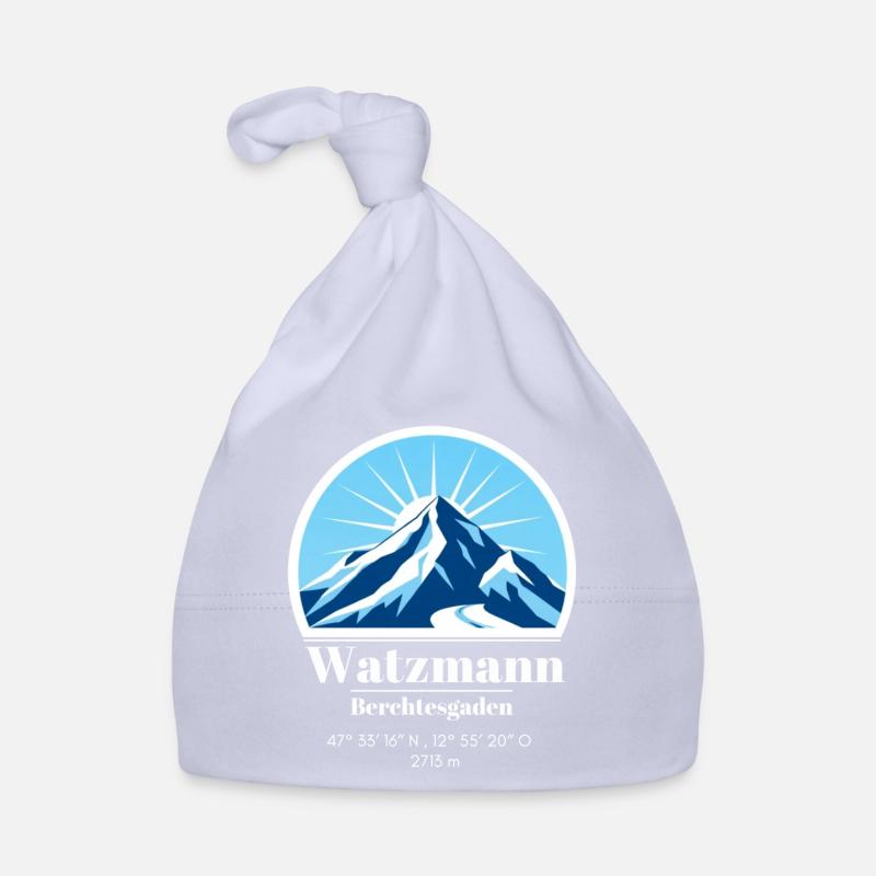 Watzmann Berchtesgaden Ski Hiver Montagne - Bonnet bio Bébé - ciel