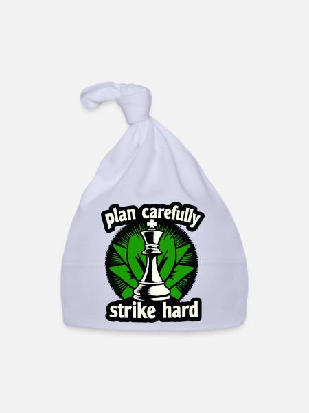 Schach plan carefully strike hard - Organic Baby Cap - sky - Front