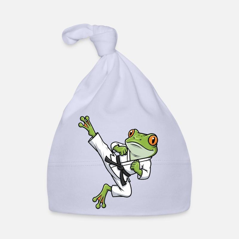 Whimsical Frog Toad Toad Karate Martial Arts Organic Baby Cap