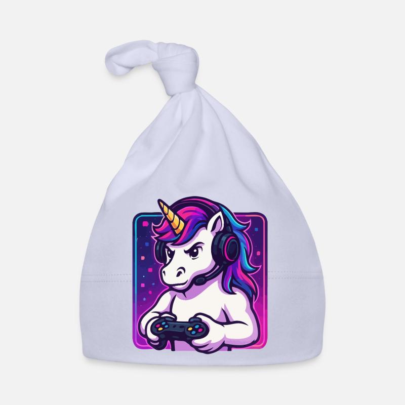 Neon Einhorn Gamer Baby Bio-Mütze