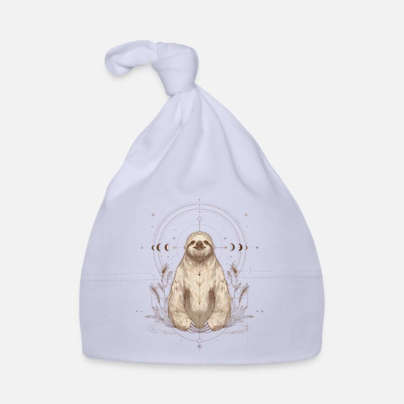Faultier mit Mondphasen im Boho Stil Baby Bio-Mütze