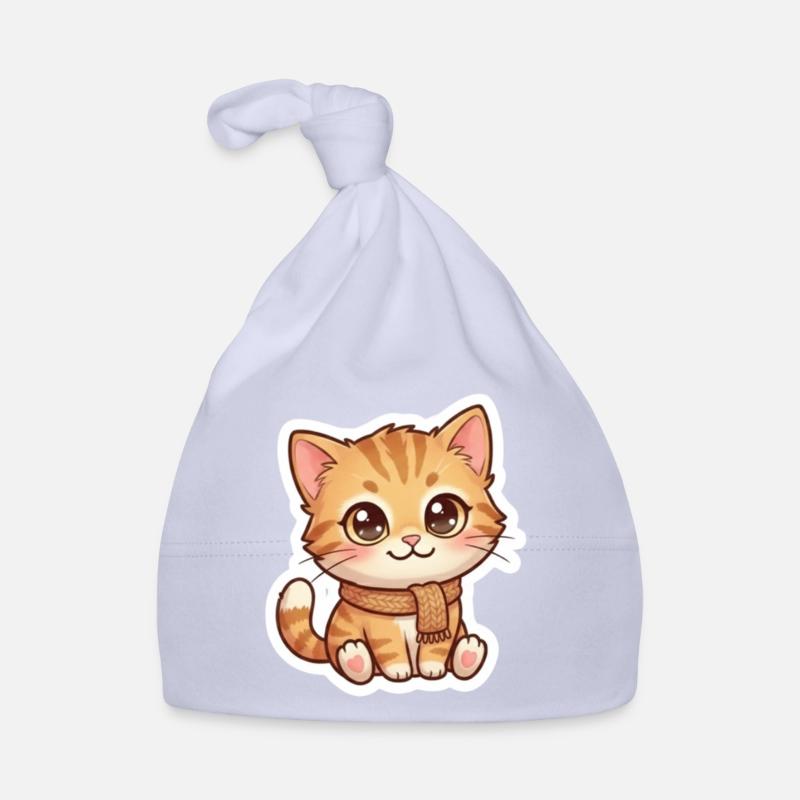 Chaton orange douillet en écharpe Bonnet bio Bébé