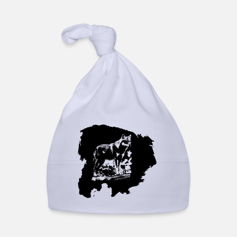 Wolf watching its prey - Organic Baby Cap - sky