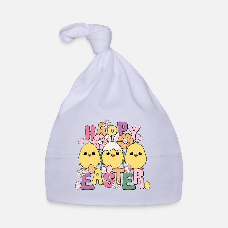 Joyeuses Pâques, Joyeuses Pâques, Poussins de Pâques, Oeufs de Pâques Bonnet bio Bébé